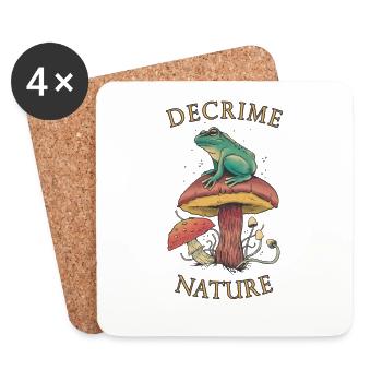 Decrime Nature Colorful Magic Mushroom Frog - Coasters (set of 4) - white - Front