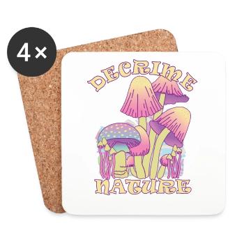 Decrime Nature Colorful Magic Mushroom Trippy - Coasters (set of 4) - white - Front