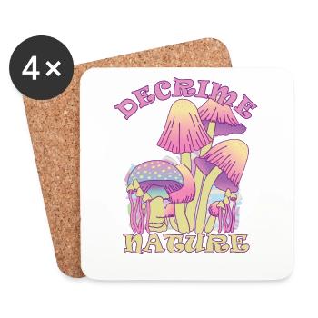 Decrime Nature Colorful Magic Mushroom Trippy - Untersetzer (4er-Set) - Weiß - Vorne