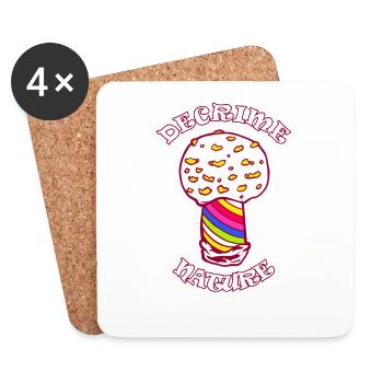 Decrime Nature Colorful Magic Mushroom Trippy - Untersetzer (4er-Set) - Weiß - Vorne