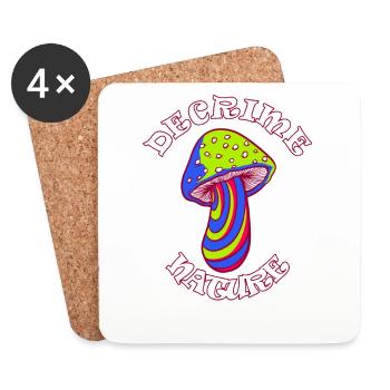Decrime Nature Colorful Magic Mushroom Trippy - Coasters (set of 4) - white - Front