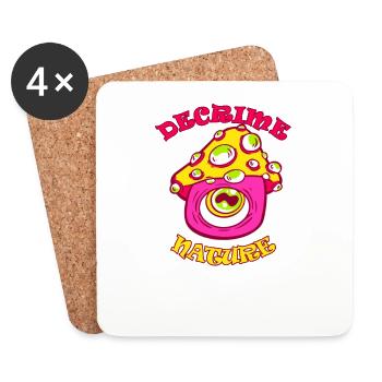 Decrime Nature Champignon Magique Coloré Trippy - Dessous de verre (lot de 4) - blanc - Devant