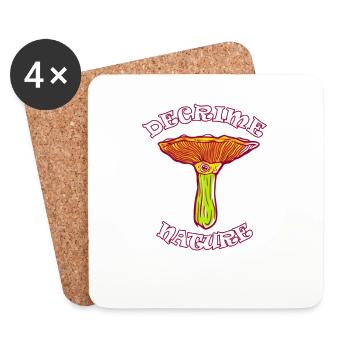 Decrime Nature Colorful Magic Mushroom Trippy - Coasters (set of 4) - white - Front