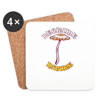 Decrime Nature Colorful Magic Mushroom Trippy - Untersetzer (4er-Set) - Weiß - Vorne
