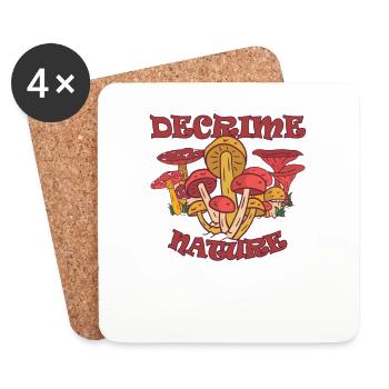 Decrime Nature Colorful Magic Mushroom Trippy - Coasters (set of 4) - white - Front