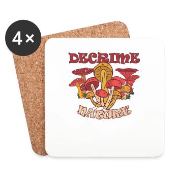 Decrime Nature Colorful Magic Mushroom Trippy - Coasters (set of 4) - white - Front