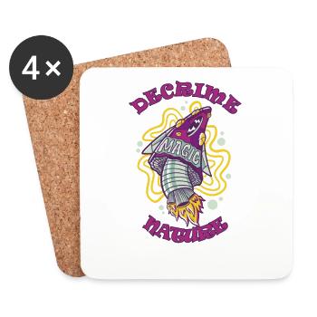 Decrime Nature Colorful Magic Mushroom Rocket - Untersetzer (4er-Set) - Weiß - Vorne