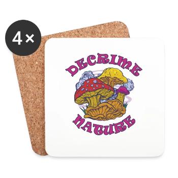 Decrime Nature Colorful Magic Mushroom Trippy - Coasters (set of 4) - white - Front
