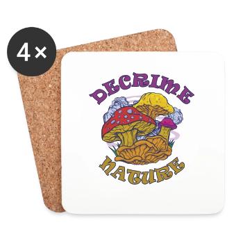 Decrime Nature Colorful Magic Mushroom Trippy - Coasters (set of 4) - white - Front