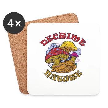Decrime Nature Colorful Magic Mushroom Trippy - Coasters (set of 4) - white - Front