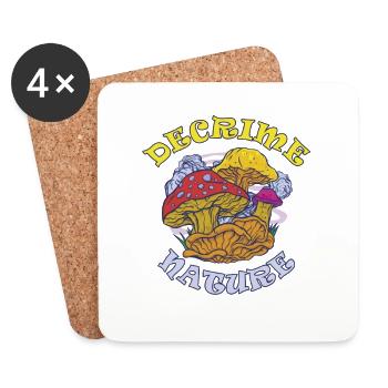 Decrime Nature Colorful Magic Mushroom Trippy - Untersetzer (4er-Set) - Weiß - Vorne