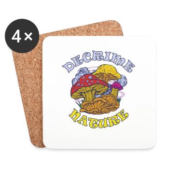 Decrime Nature Colorful Magic Mushroom Trippy - Untersetzer (4er-Set) - Weiß - Vorne
