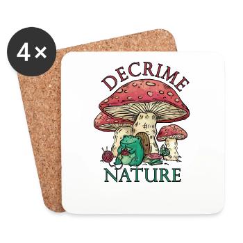 Decrime Nature Champignon Magique Coloré Grenouille - Dessous de verre (lot de 4) - blanc - Devant