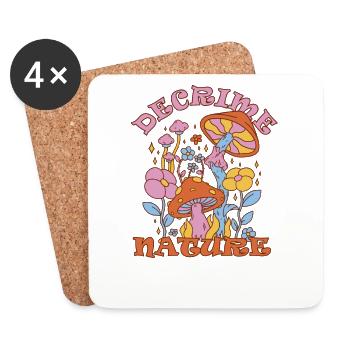 Decrime Nature Champignon Magique Coloré Trippy - Dessous de verre (lot de 4) - blanc - Devant