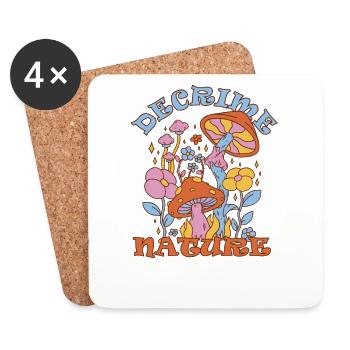 Decrime Nature Champignon Magique Coloré Trippy - Dessous de verre (lot de 4) - blanc - Devant