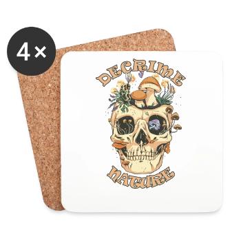 Decrime Nature Colorful Magic Mushroom Skull - Coasters (set of 4) - white - Front