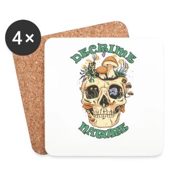 Decrime Nature Colorful Magic Mushroom Skull - Coasters (set of 4) - white - Front