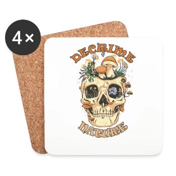 Decrime Nature Colorful Magic Mushroom Skull - Coasters (set of 4) - white - Front