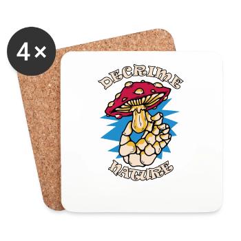 Decrime Nature Colorful Magic Mushroom Skeleton - Coasters (set of 4) - white - Front
