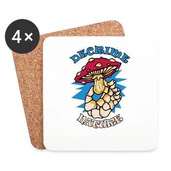 Decrime Nature Colorful Magic Mushroom Skeleton - Untersetzer (4er-Set) - Weiß - Vorne