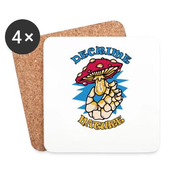 Decrime Nature Colorful Magic Mushroom Skeleton - Coasters (set of 4) - white - Front
