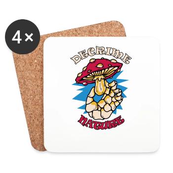 Decrime Nature Colorful Magic Mushroom Skeleton - Coasters (set of 4) - white - Front