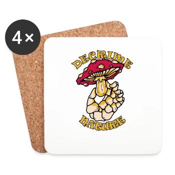 Decrime Nature Colorful Magic Mushroom Skeleton - Coasters (set of 4) - white - Front