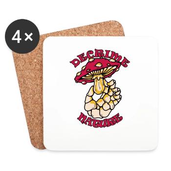Decrime Nature Colorful Magic Mushroom Skeleton - Coasters (set of 4) - white - Front