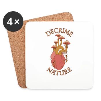 Decrime Nature Cœur de champignon magique coloré - Dessous de verre (lot de 4) - blanc - Devant