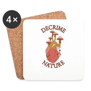 Decrime Nature Cœur de champignon magique coloré - Dessous de verre (lot de 4) - blanc - Devant