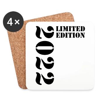 Décoration de cadeau d’anniversaire en édition limitée 2022 - Dessous de verre (lot de 4) - blanc - Devant