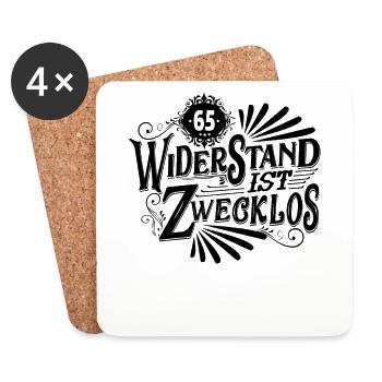 65. Geburtstag Widerstand ist zwecklos - Untersetzer (4er-Set) - Weiß - Vorne