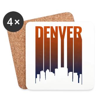 Denver Skyline Gradient - Coasters (set of 4) - white - Front