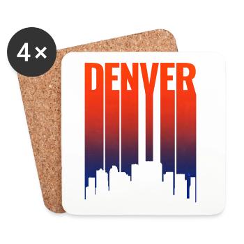 Gradient du coucher de soleil de la Skyline de Denver - Dessous de verre (lot de 4) - blanc - Devant