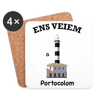 Portocolom Mallorca, Katalanisch, Wir sehen uns - Untersetzer (4er-Set) - Weiß - Vorne