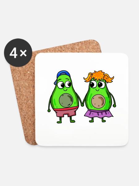 Avocado pair - Coasters (set of 4) - white