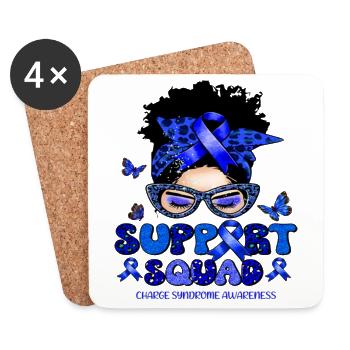 Charge Syndrome Awareness Support Squad Messy Bun - Coasters (set of 4) - white - Front