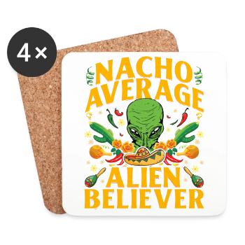Nacho Average Alien Believer - Untersetzer (4er-Set) - Weiß - Vorne