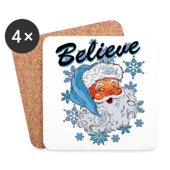 Christmas Believe T Shirt - Coasters (set of 4) - white - Front