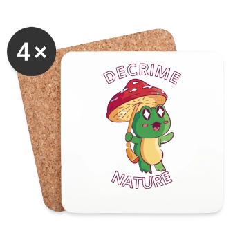 Decrime Nature Colorful Mushroom Frog - Untersetzer (4er-Set) - Weiß - Vorne