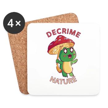 Decrime Nature Colorful Mushroom Frog - Coasters (set of 4) - white - Front
