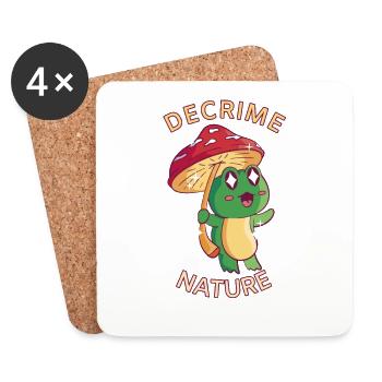 Decrime Nature Colorful Mushroom Frog - Coasters (set of 4) - white - Front