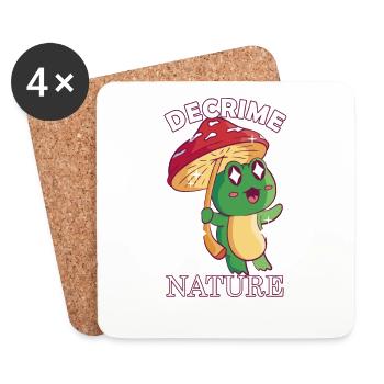 Decrime Nature Colorful Mushroom Frog - Untersetzer (4er-Set) - Weiß - Vorne