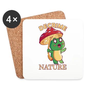 Decrime Nature Colorful Mushroom Frog - Coasters (set of 4) - white - Front