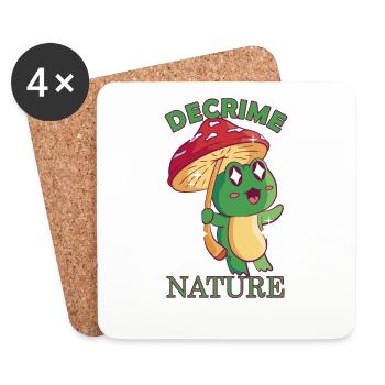 Decrime Nature Colorful Mushroom Frog - Coasters (set of 4) - white - Front