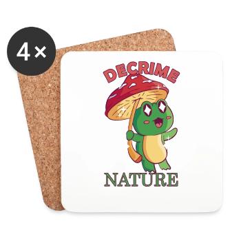 Decrime Nature Colorful Mushroom Frog - Coasters (set of 4) - white - Front