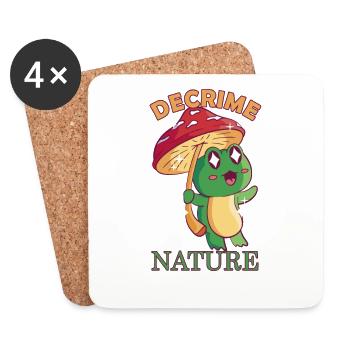 Decrime Nature Colorful Mushroom Frog - Coasters (set of 4) - white - Front