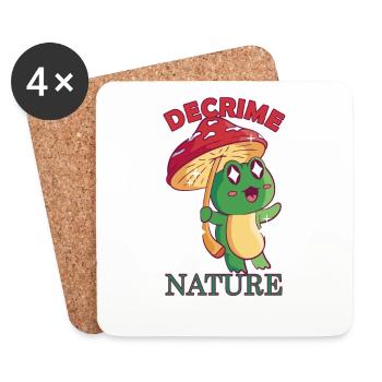 Decrime Nature Colorful Mushroom Frog - Coasters (set of 4) - white - Front