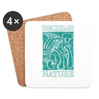 Decrime Nature Stylish Mushroom Print - Untersetzer (4er-Set) - Weiß - Vorne