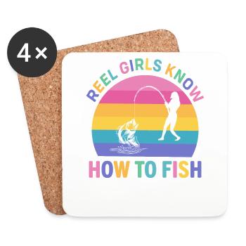 Angler Tshirt Funny Angler Gift - Coasters (set of 4) - white - Front